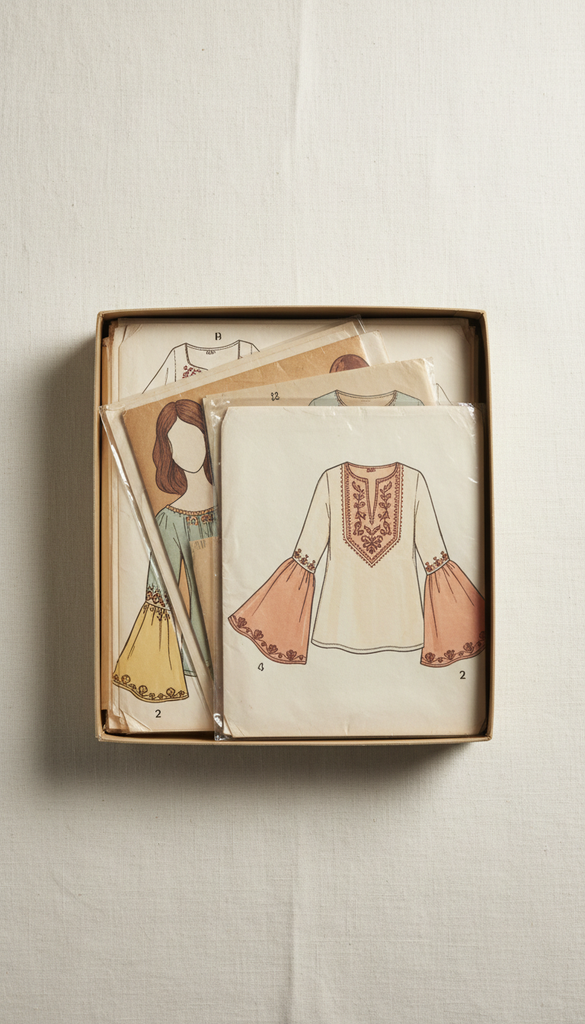 1970s Bohemian Blouse Pattern Boxed Set