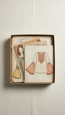 1970s Bohemian Blouse Pattern Boxed Set
